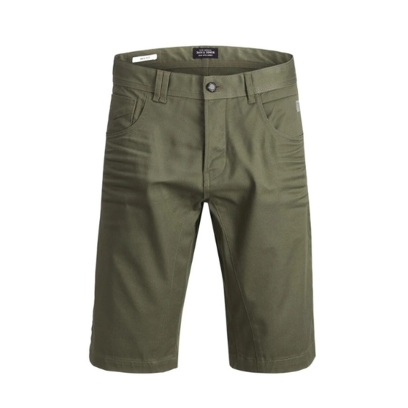 JACK & JONES Anti Fit khaki denim Bermuda shorts - Picture 1 of 6